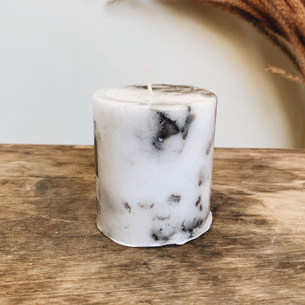 Set of 4 Marble Pillar Candles